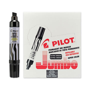 Pilot® Super Color Refillable Permanent Marker, Extra-broad Chisel Tip, Black freeshipping - TVN Wholesale